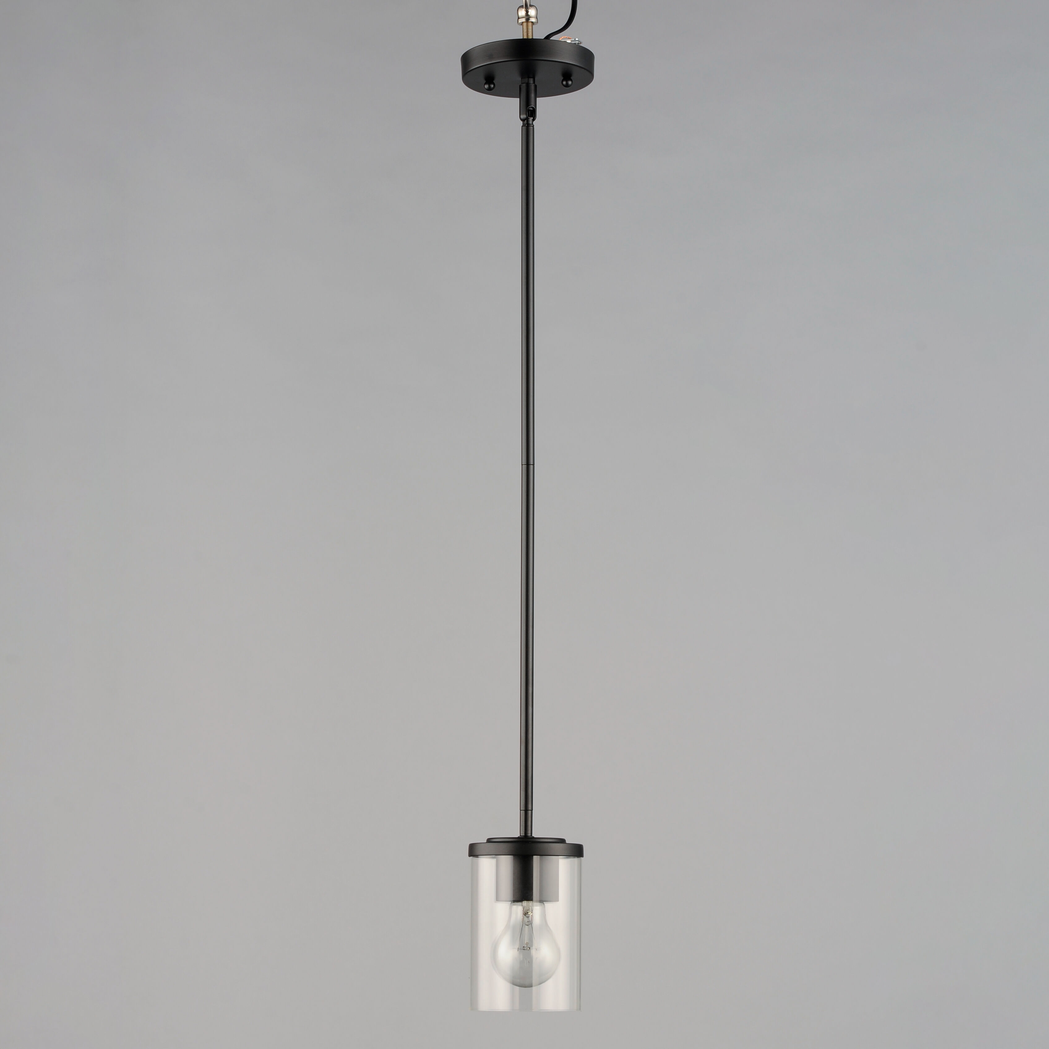 Corona 1 Light 5 inch Black Mini Pendant Ceiling Light in Clear