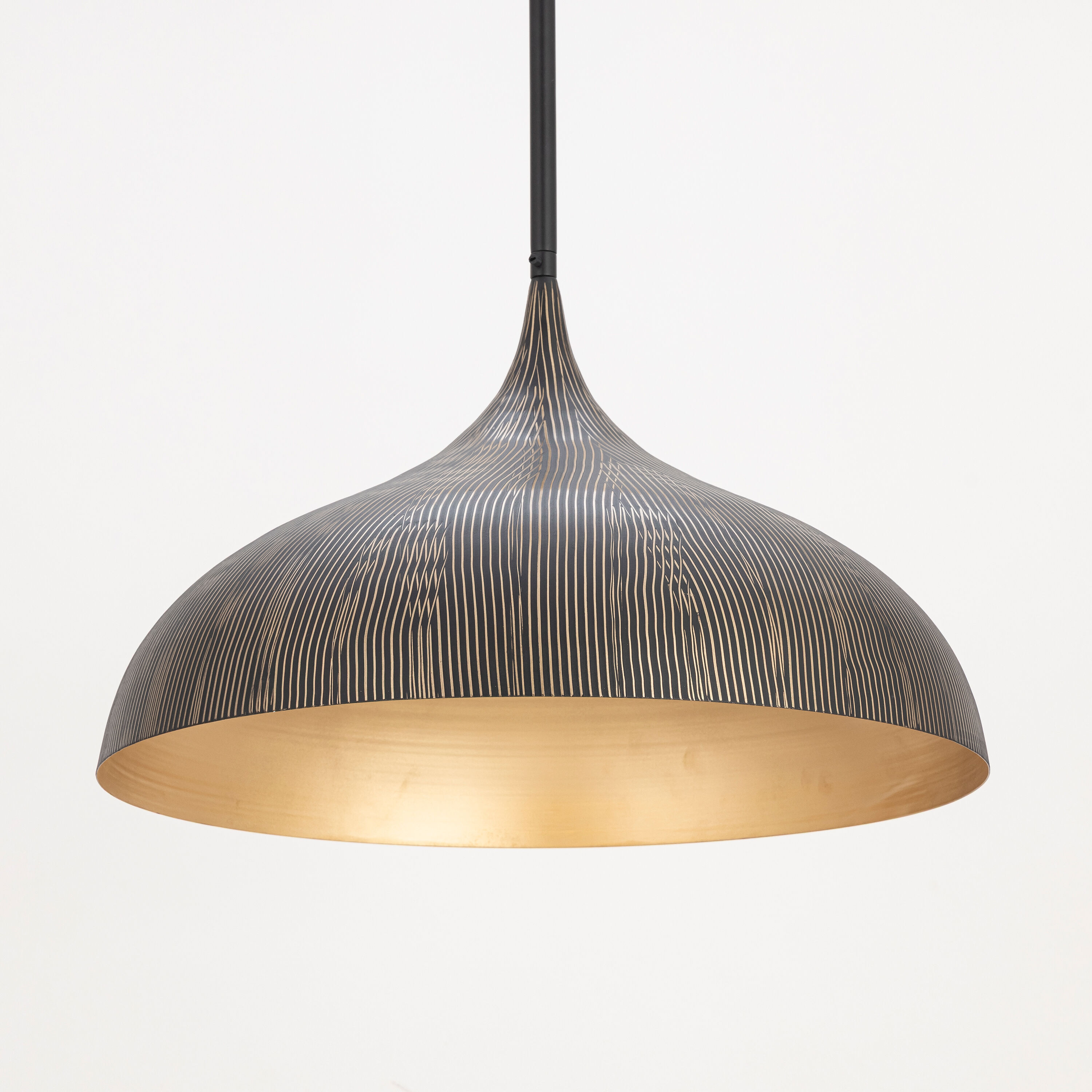 Fleur 1 Light 20 inch Black and Gold Single Pendant Ceiling Light
