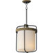 Ruffles 3 Light 13.75 inch Black and Antique Brass Suspension Pendant Ceiling Light
