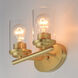 Corona 2 Light 12 inch Satin Brass Bath Vanity Wall Light in Clear