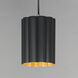 Primrose 1 Light 6 inch Gold Leaf Single Pendant Ceiling Light in Matte Black