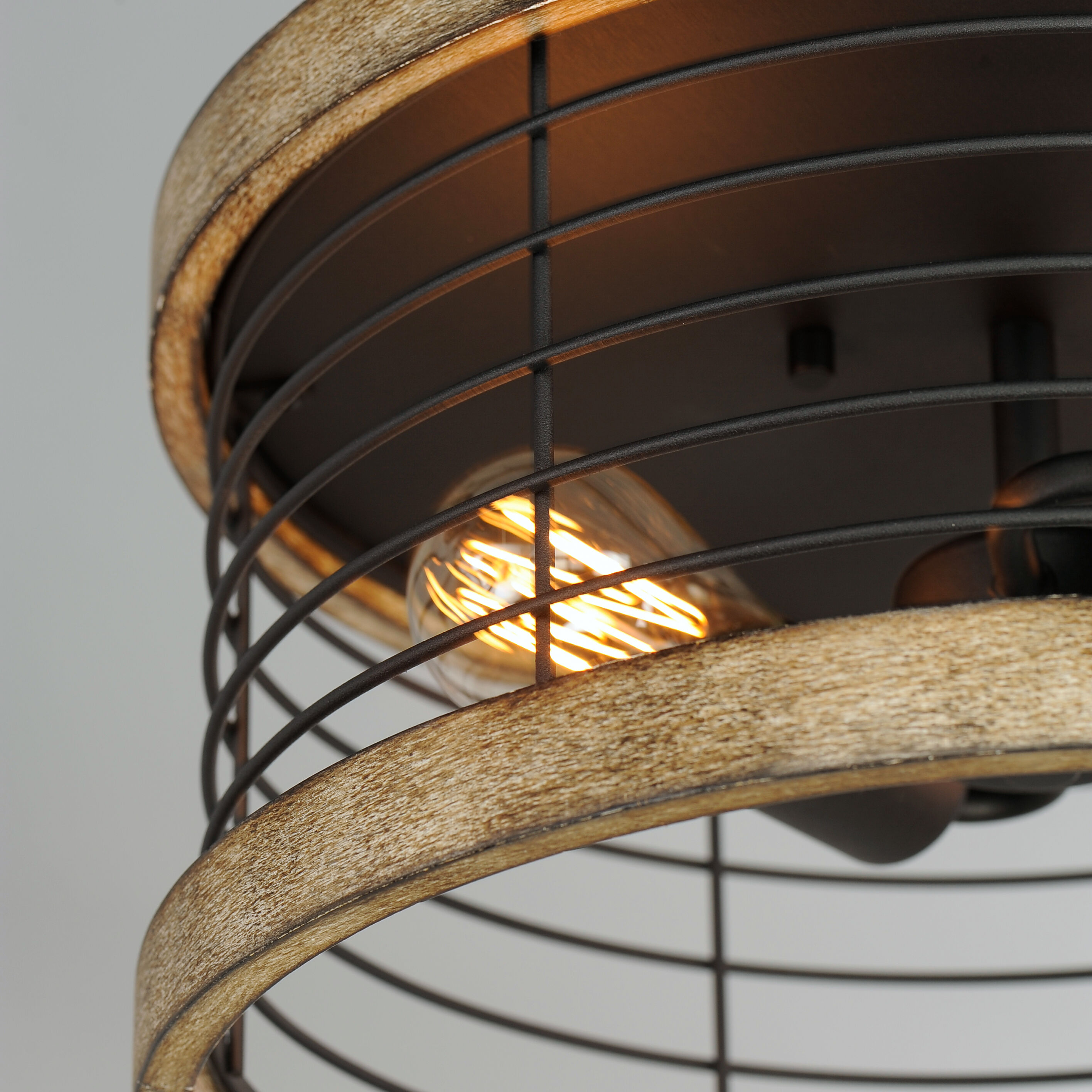 Homestead 2 Light 15 inch Driftwood/Black Semi-Flush Mount Ceiling Light