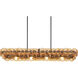 Loren 5 Light 54 inch Gunmetal Linear Pendant Ceiling Light in Amber
