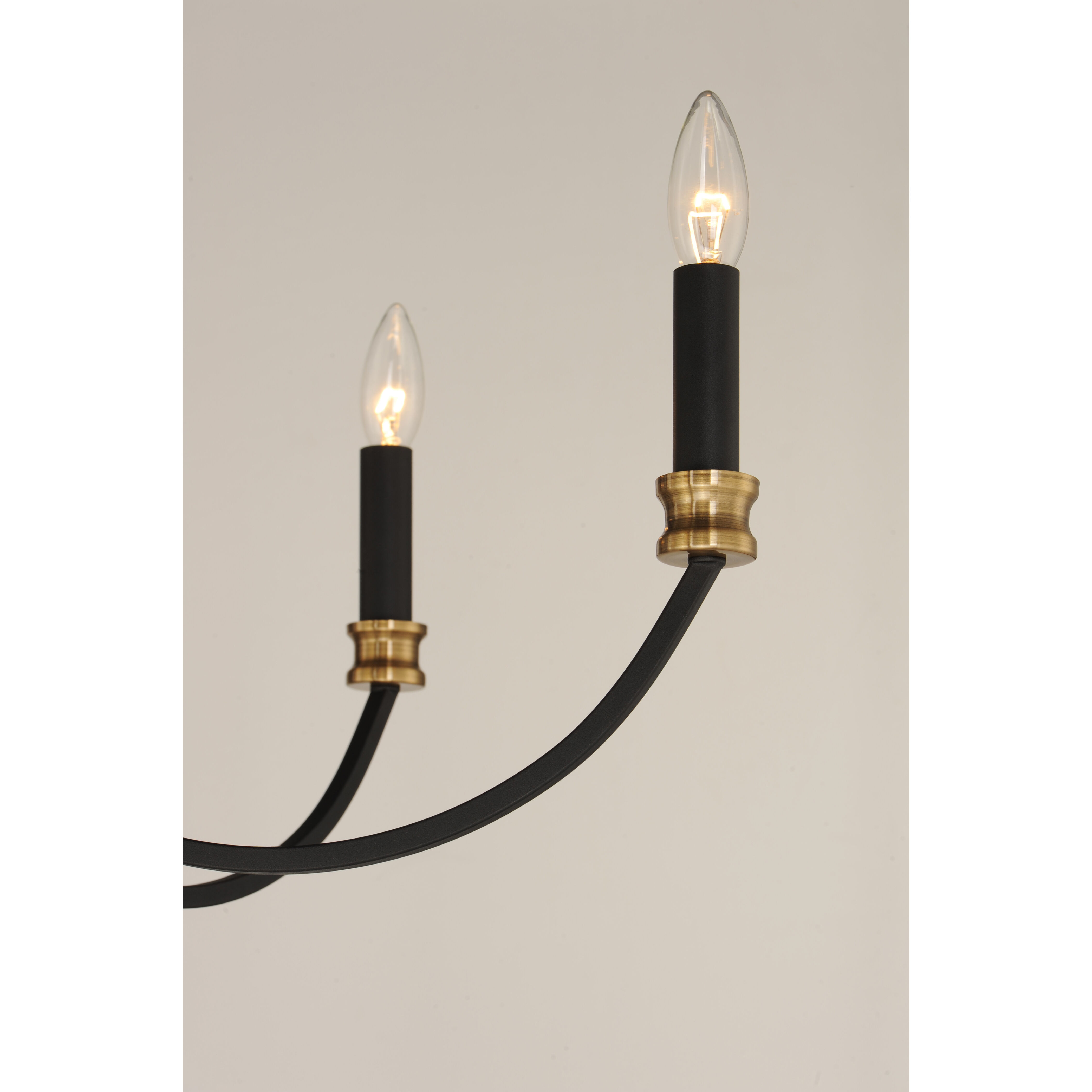 Charlton 3 Light 20 inch Black/Antique Brass Chandelier Ceiling Light