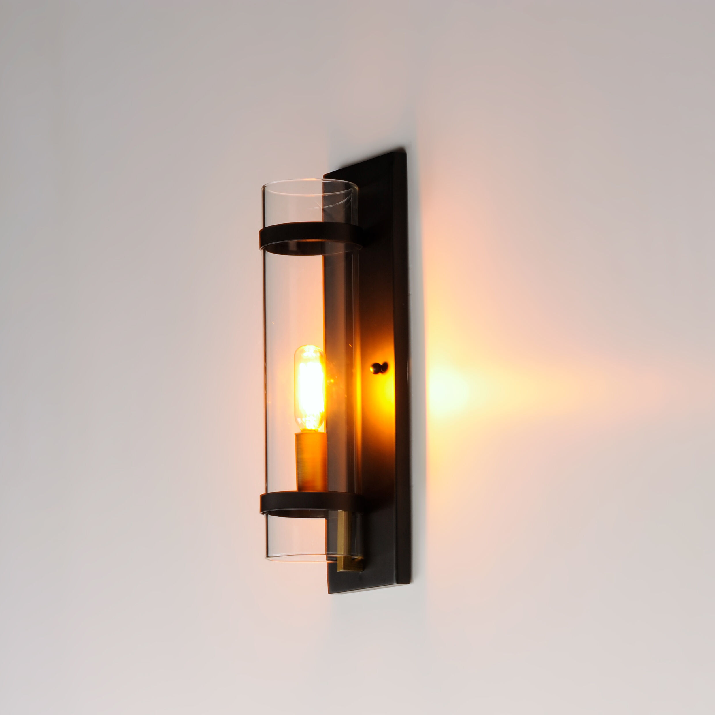 Capitol 1 Light 5 inch Black / Antique Brass Flush Mount Ceiling Light