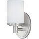 Cylinder 1 Light 4 inch Satin Nickel Bath Vanity Wall Light