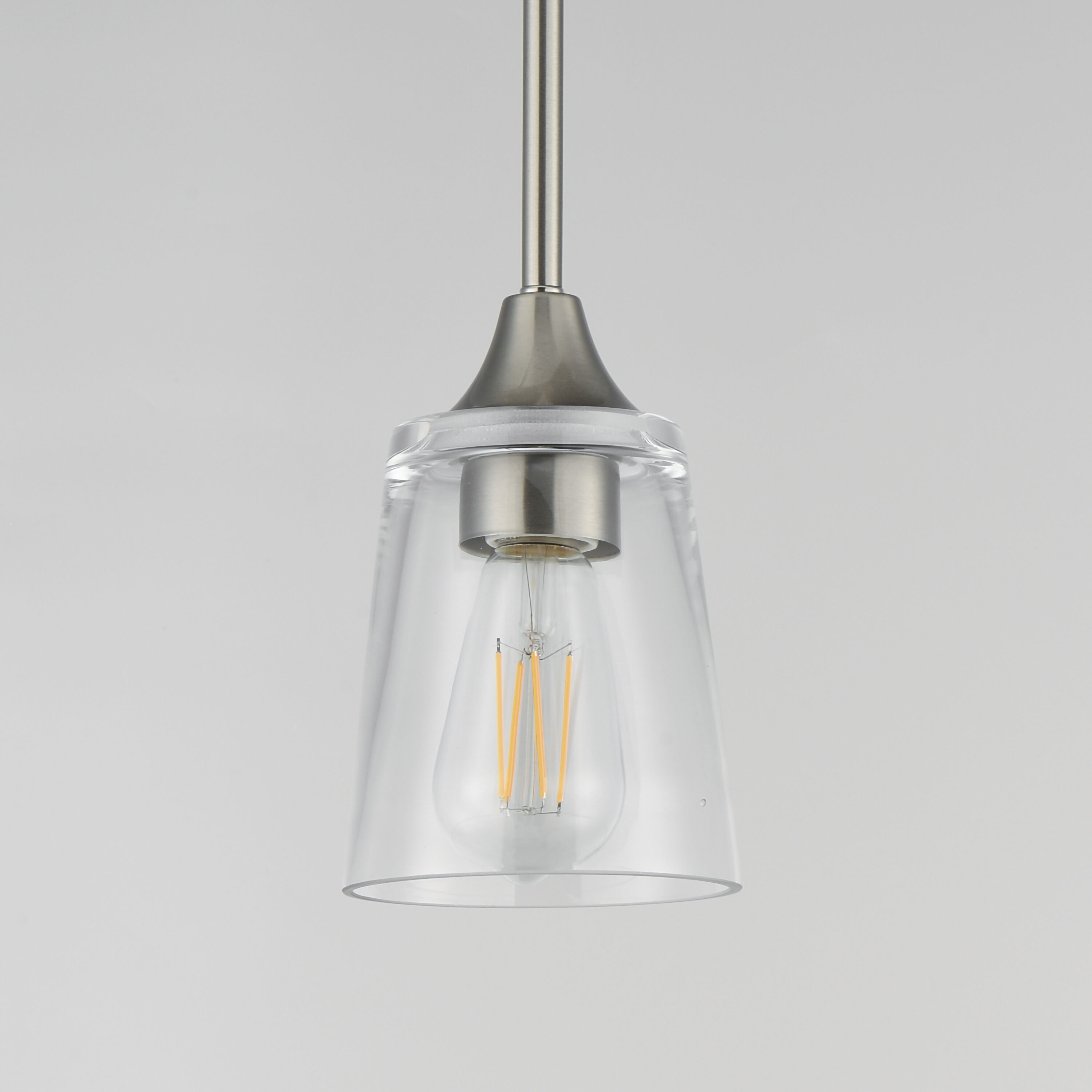 Hudson 1 Light 4.75 inch Satin Nickel Mini Pendant Ceiling Light in Clear