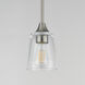 Hudson 1 Light 4.75 inch Satin Nickel Mini Pendant Ceiling Light in Clear
