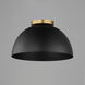 Thelonious 1 Light 15.75 inch Black and Natural Aged Brass Flush Mount Ceiling Light