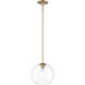 Branch 1 Light 11 inch Natural Aged Brass Single Pendant Ceiling Light