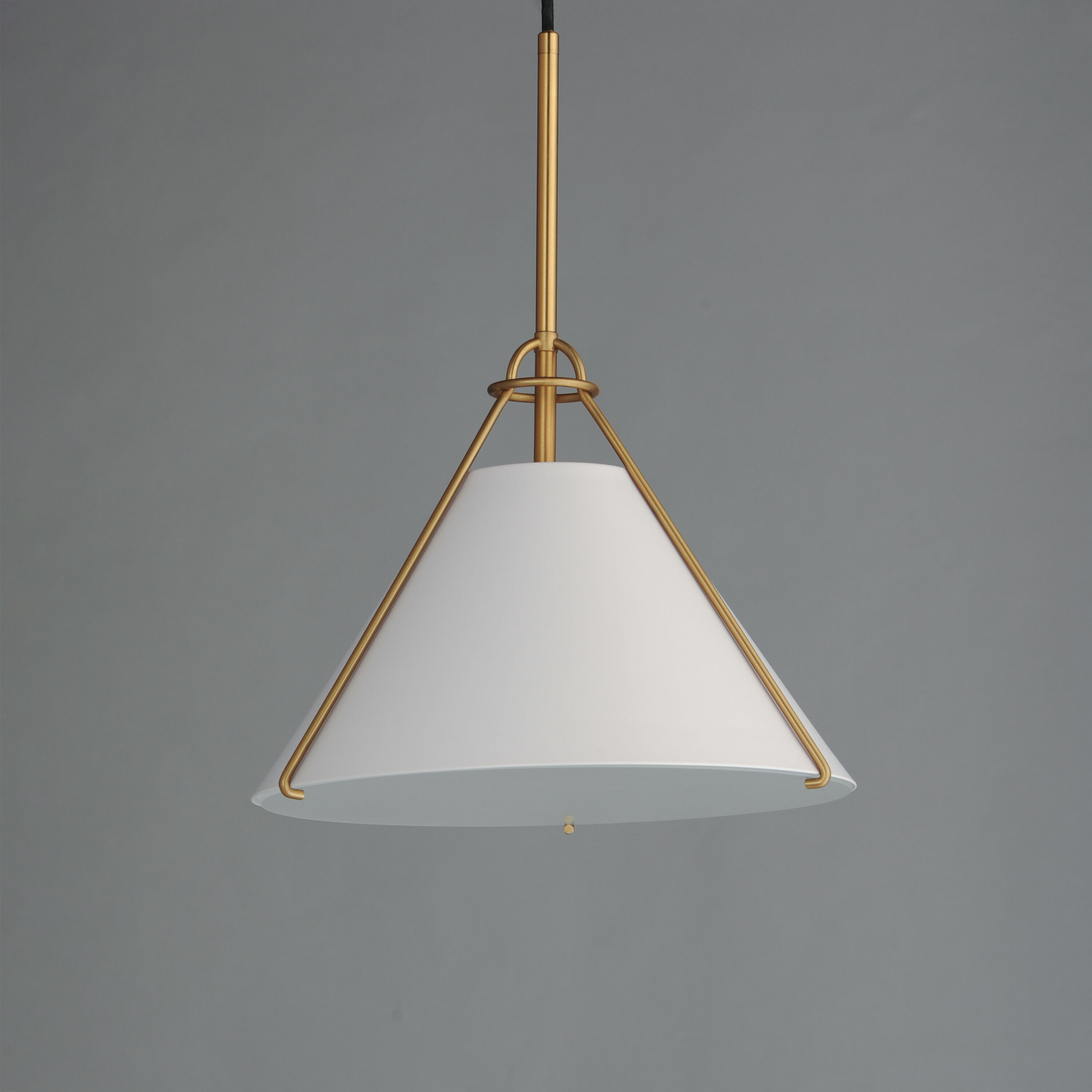 Lucas 1 Light 13.25 inch White and Natural Aged Brass Single Pendant Ceiling Light
