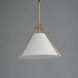 Lucas 1 Light 13.25 inch White and Natural Aged Brass Single Pendant Ceiling Light