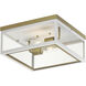 Neoclass 2 Light 13 inch White and Gold Outdoor Flush Mount