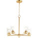 Corona 5 Light 22 inch Satin Brass Single-Tier Chandelier Ceiling Light in Clear
