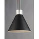 Storehouse LED 14 inch Satin Aluminum/Black Single Pendant Ceiling Light