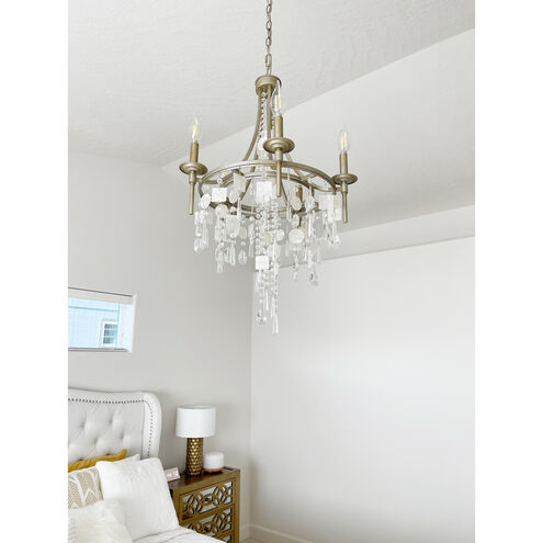 Cebu 5 Light 20.75 inch Capiz/Gold Silver Chandelier Ceiling Light