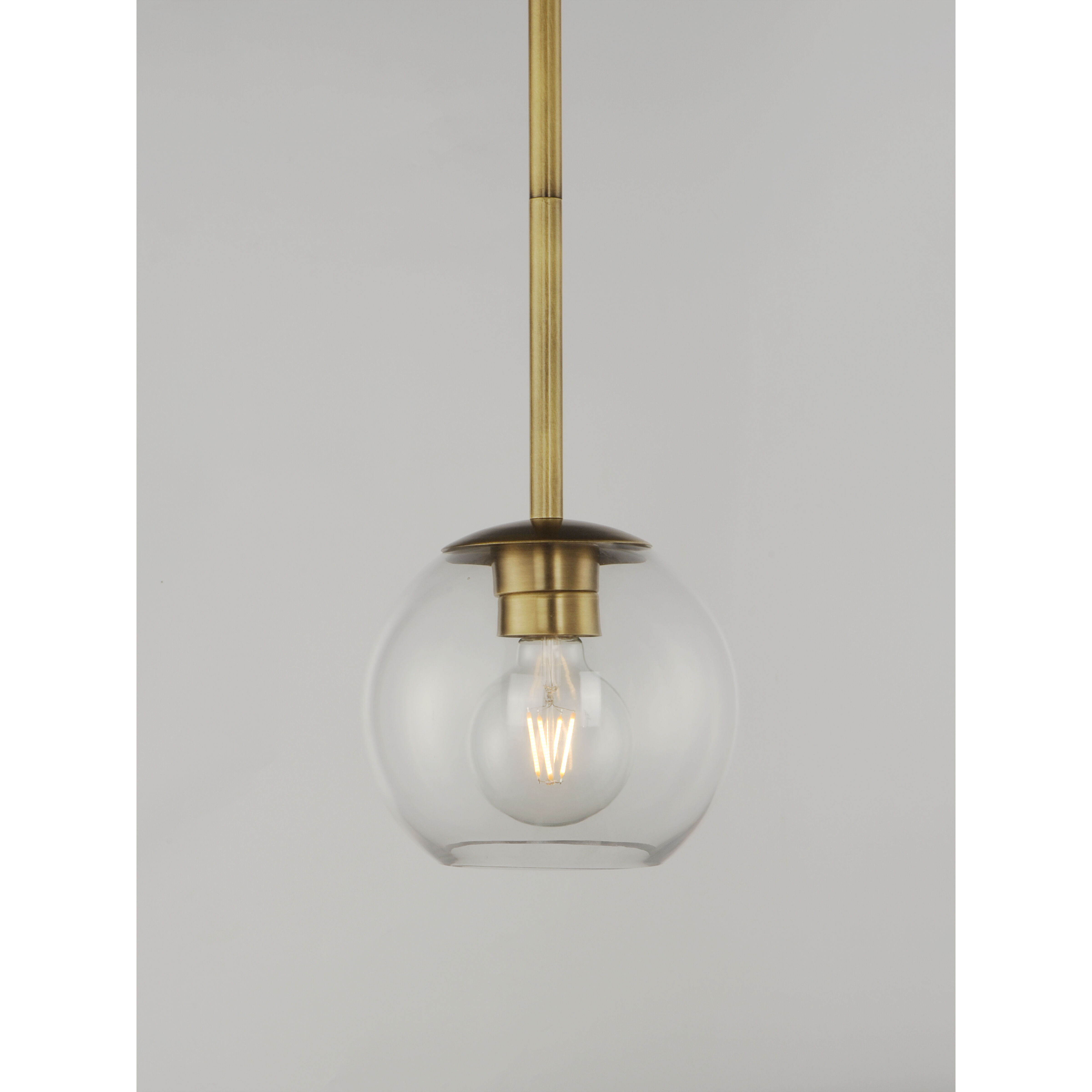 Branch 1 Light 7 inch Natural Aged Brass Single Pendant Ceiling Light