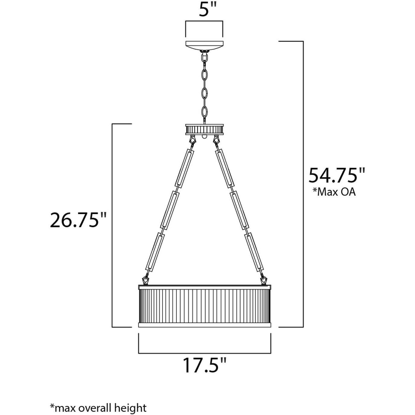 Ruffle 4 Light 17.5 inch Weathered Zinc/Satin Nickel Single Pendant Ceiling Light