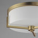 Dart 3 Light 14 inch Natural Aged Brass Flush Mount Ceiling Light