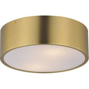 Tommy 2 Light 12 inch Satin Brass Flush Mount Ceiling Light
