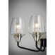 Goblet 3 Light 18 inch Black/Satin Nickel Bath Vanity Wall Light in Black and Satin Nickel
