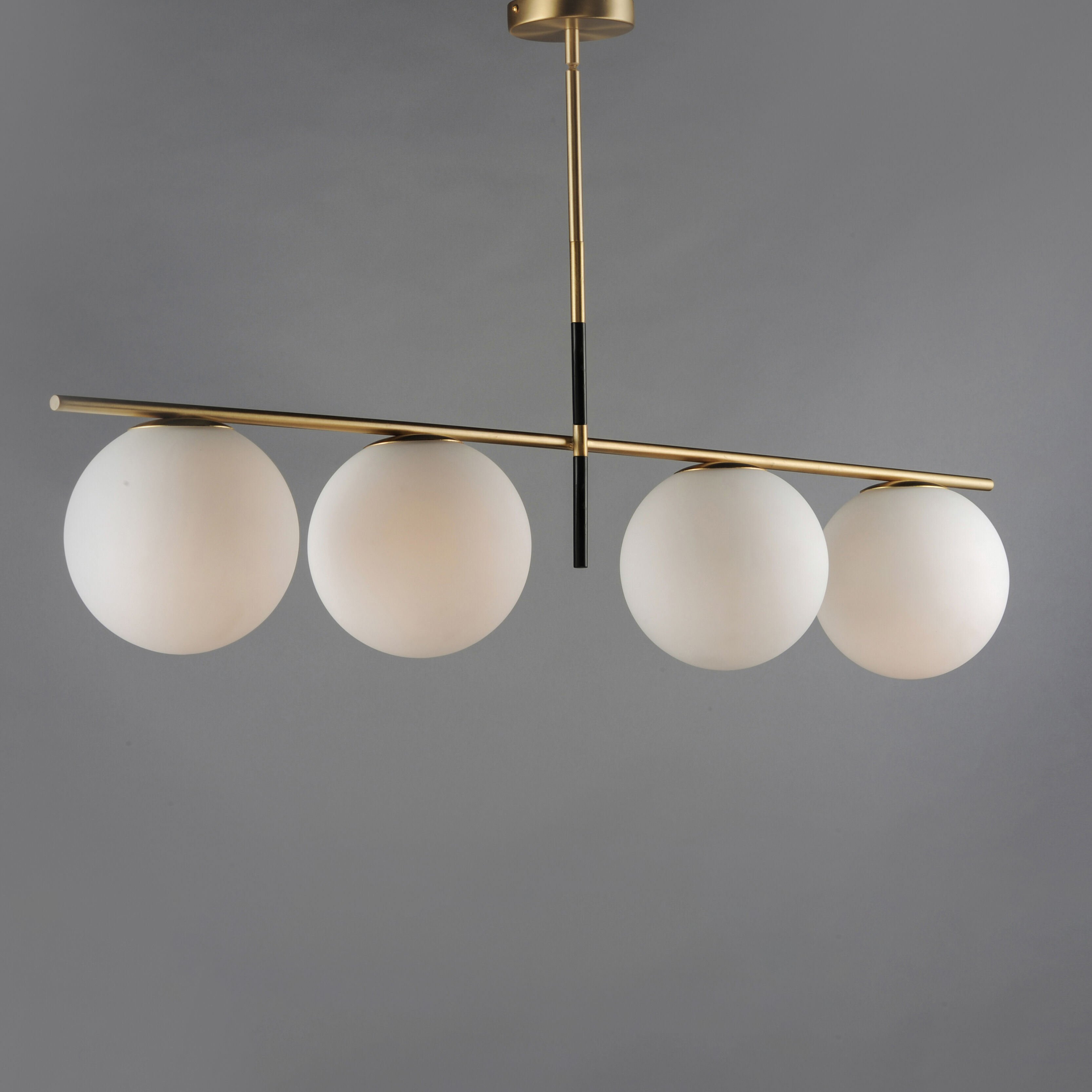 Vesper 4 Light 48 inch Satin Brass/Black Linear Pendant Ceiling Light