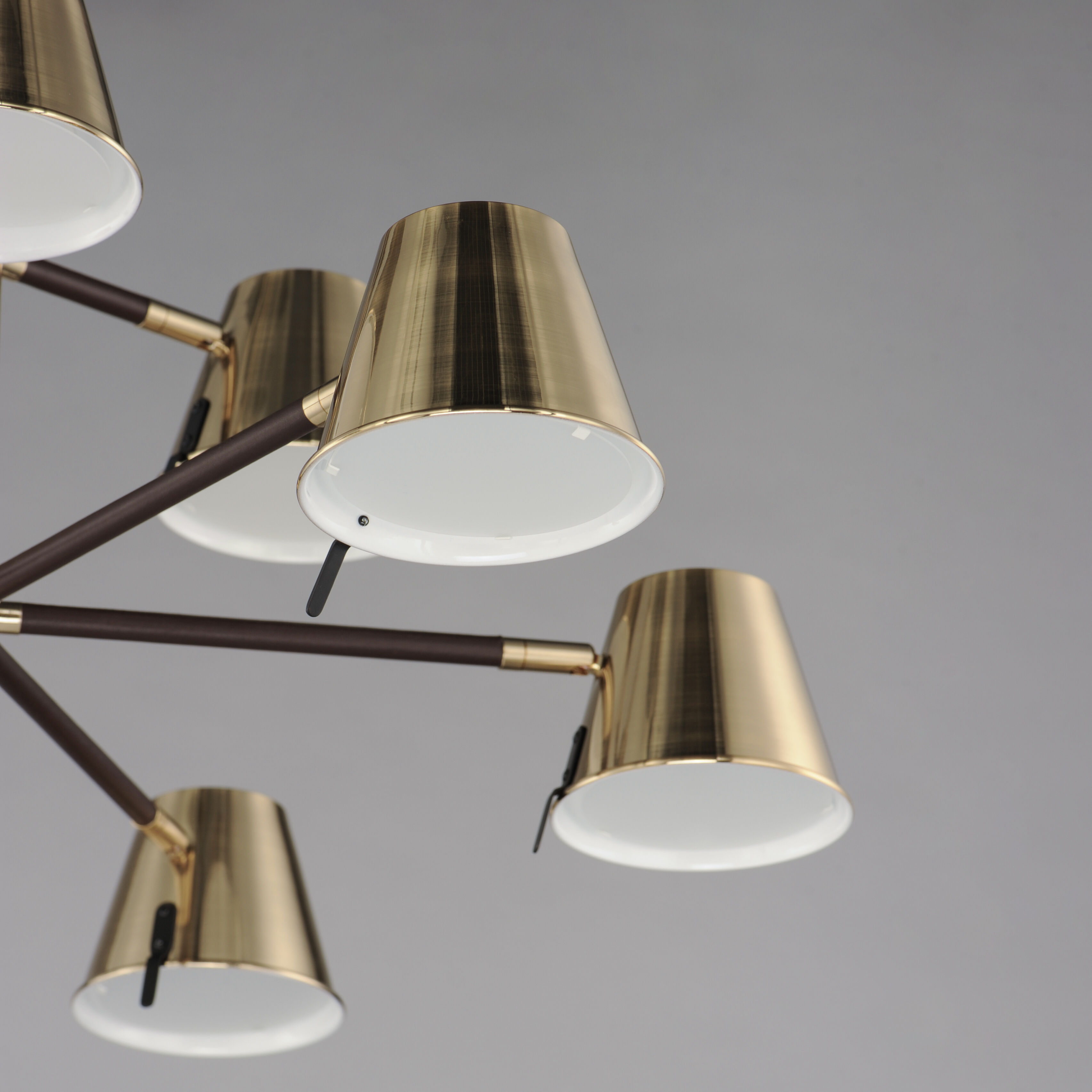 Carlo LED 34 inch Dark Bronze/Leather/Heritage Brass Multi-Tier Chandelier Ceiling Light