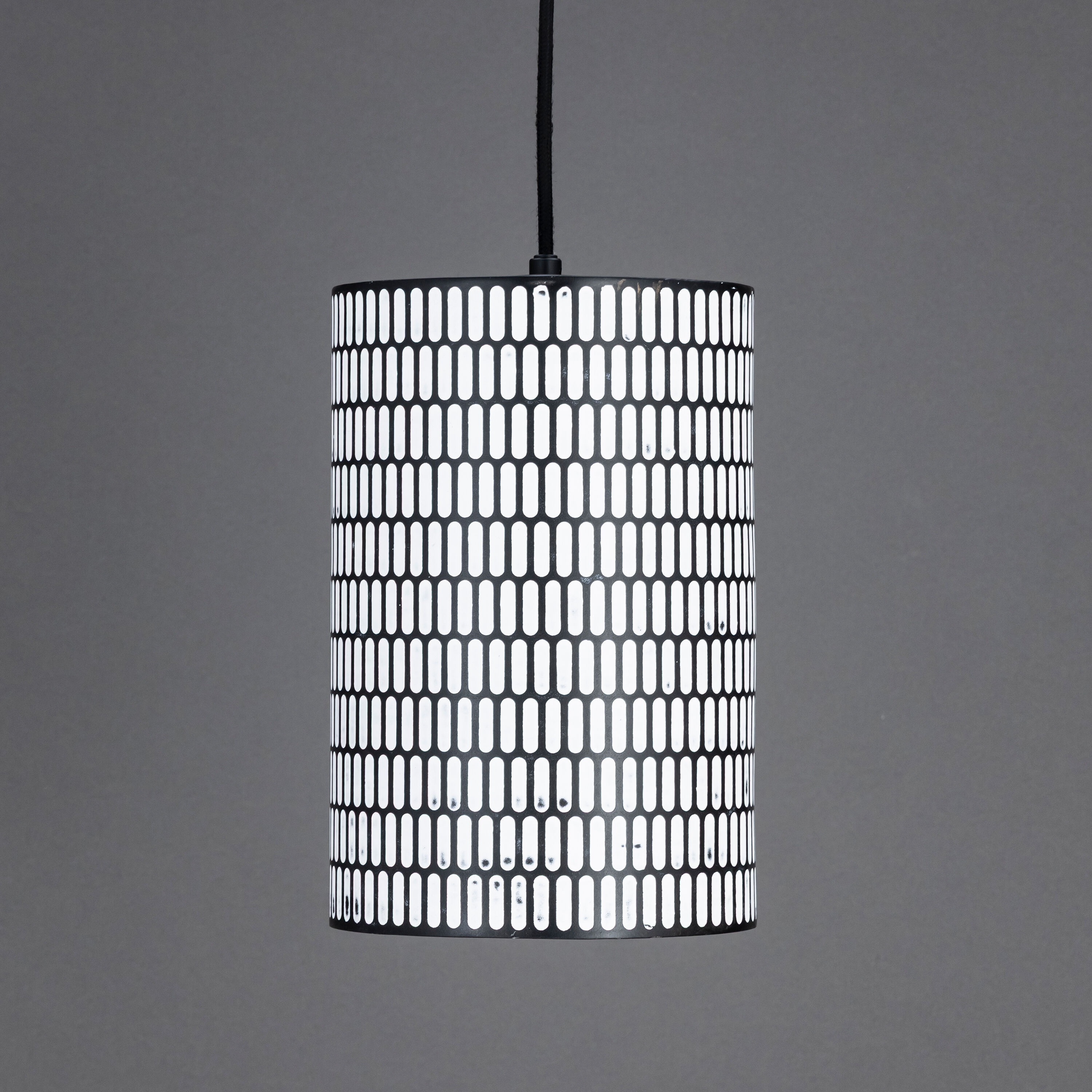 Shaka 1 Light 8 inch Black and White Mini Pendant Ceiling Light