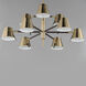 Carlo LED 34 inch Dark Bronze/Leather/Heritage Brass Multi-Tier Chandelier Ceiling Light