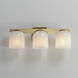 Scoop 3 Light 21.5 inch Natural Aged Brass Bath Vanity Wall Light in Marble