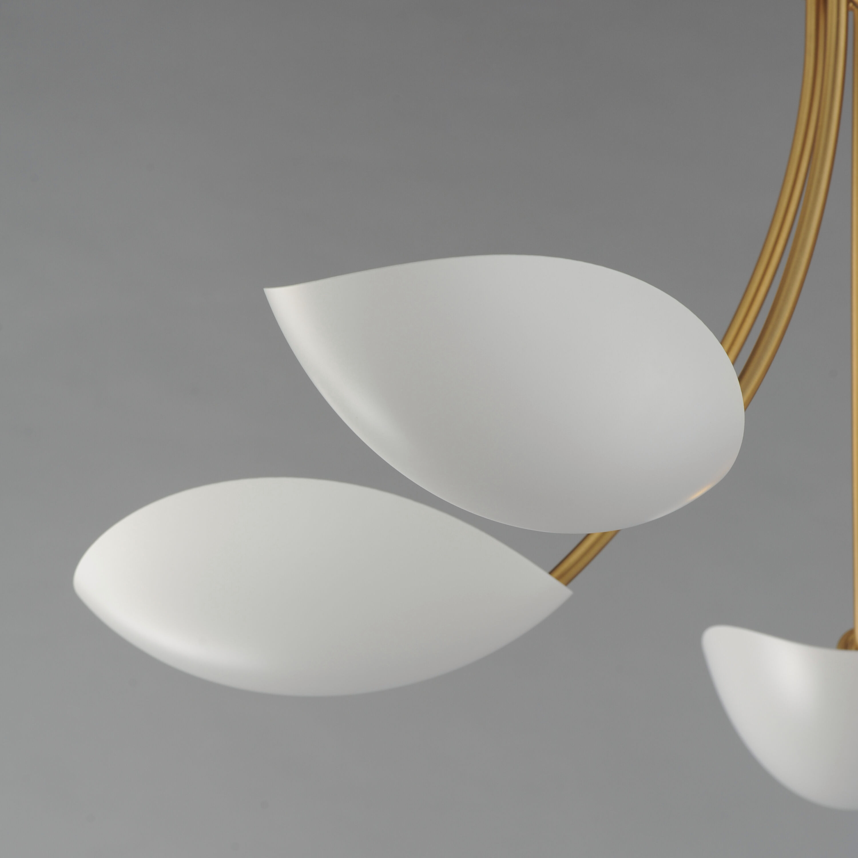 Maris 5 Light 26.5 inch White and Natural Aged Brass Single-Tier Chandelier Ceiling Light