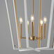 Melrose 5 Light 22 inch White and Natural Aged Brass Entry Foyer Pendant Ceiling Light