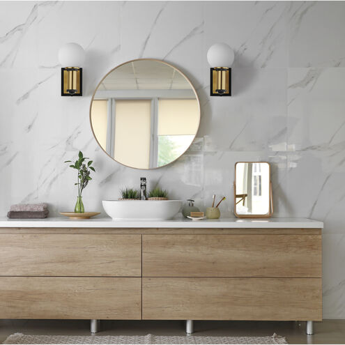 San Simeon LED 6 inch Black and Natural Aged Brass Wall Sconce Wall Light