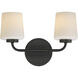 Durham 2 Light 13.75 inch Black Wall Sconce Wall Light