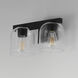 Scoop 2 Light 13.5 inch Black Bath Vanity Wall Light in Clear