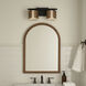 Draughtsman 2 Light 18 inch Walnut and Black Bath Vanity Wall Light