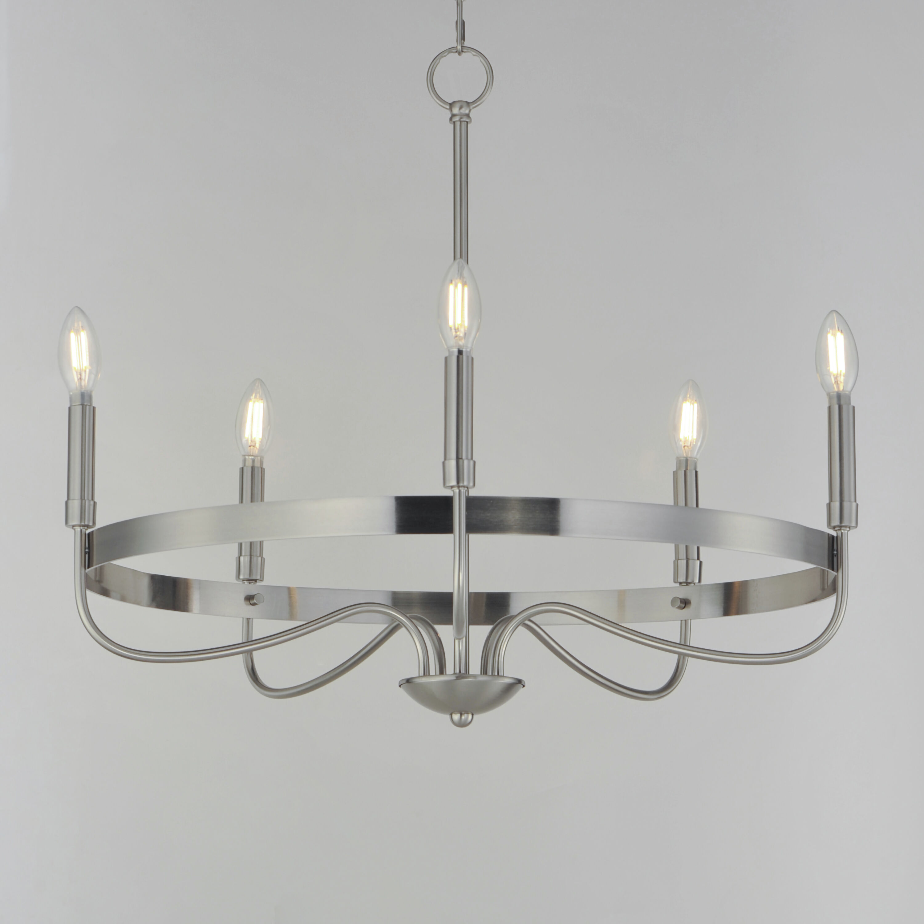 Frankie 5 Light 26 inch Satin Nickel Single-Tier Chandelier Ceiling Light