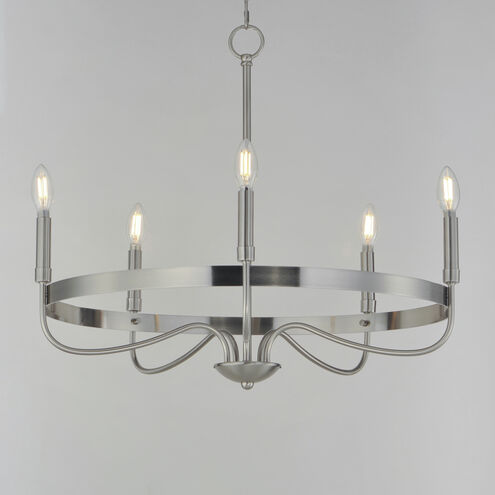 Frankie 5 Light 26 inch Satin Nickel Single-Tier Chandelier Ceiling Light