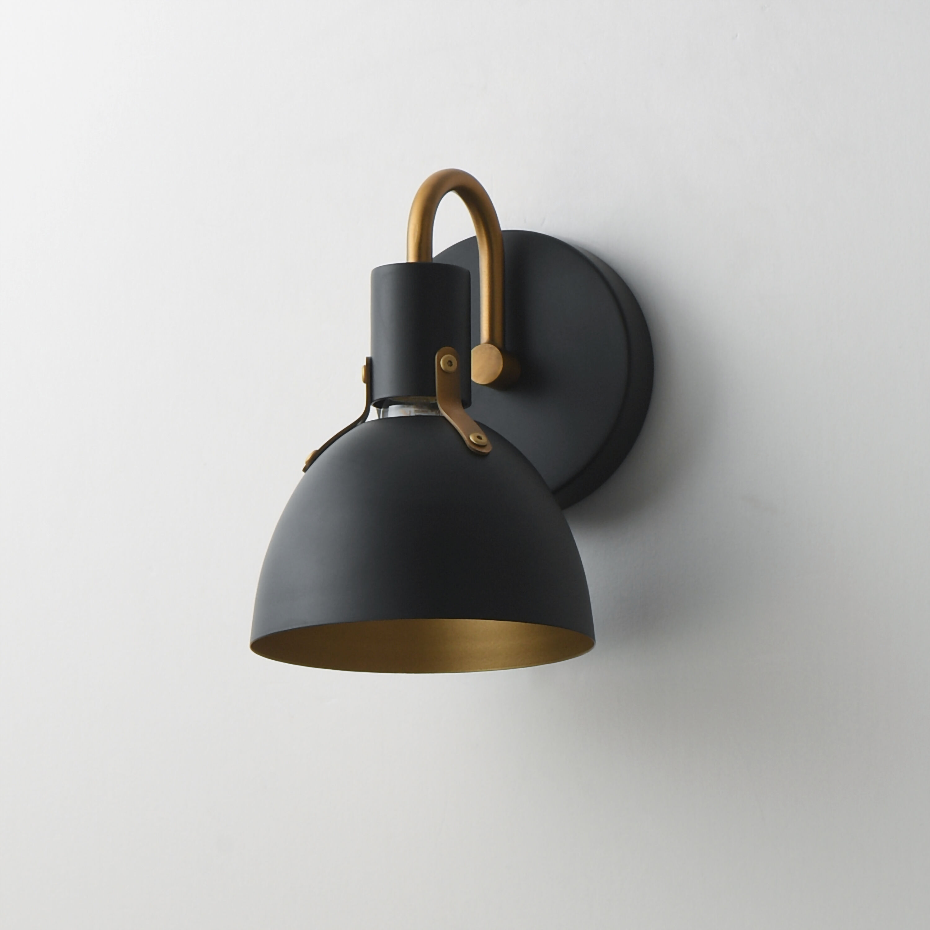 Dusk 1 Light 6 inch Black and Antique Brass Bath Vanity Wall Light