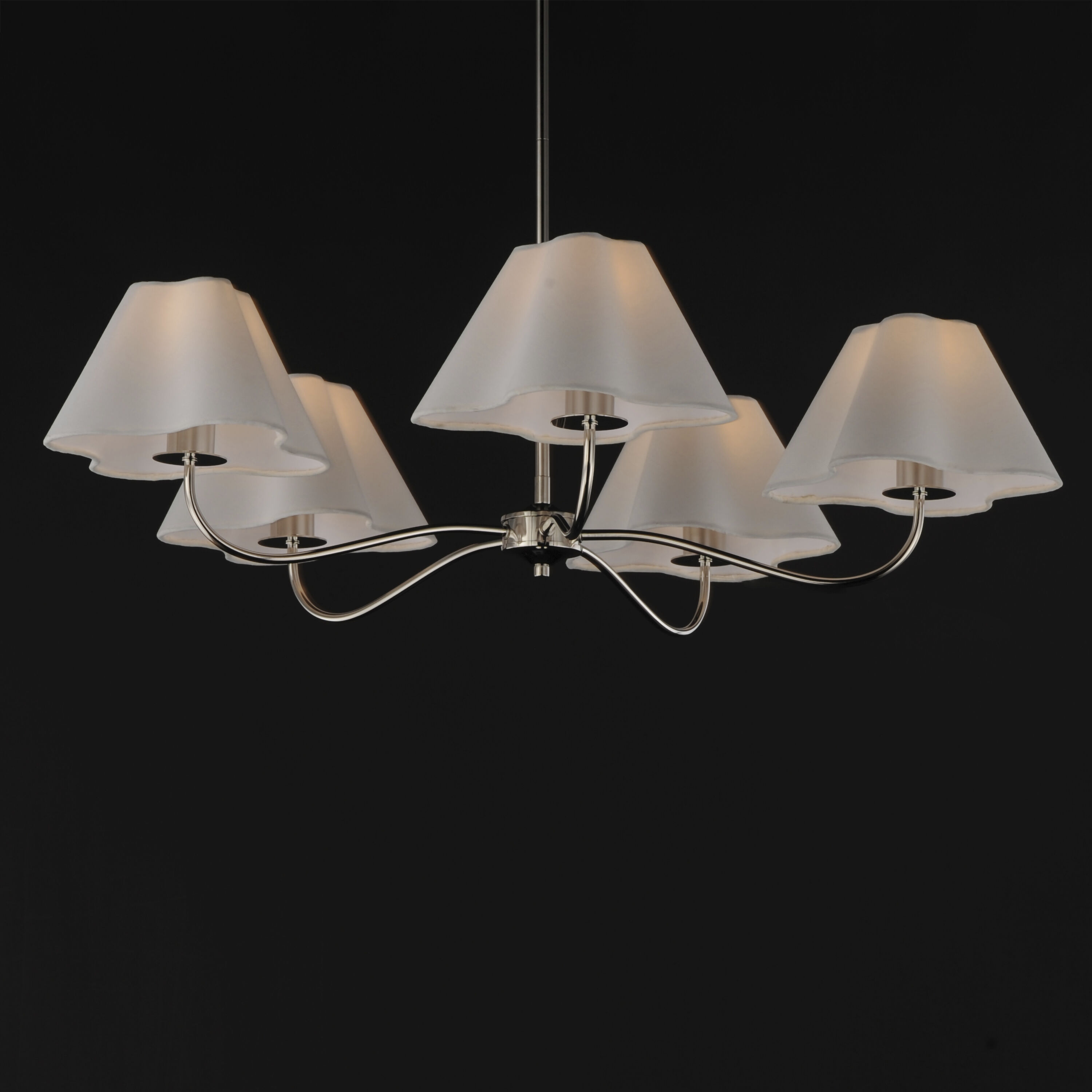 Saxon 5 Light 37.5 inch Polished Nickel Chandelier Ceiling Light