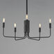Abner 5 Light 24 inch Black Chandelier Ceiling Light