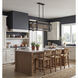 Boundry 5 Light 45.25 inch Black and Barn Wood and Antique Brass Linear Pendant Ceiling Light