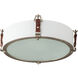 Sausalito 3 Light 15.5 inch Weathered Zinc and Brown Suede Flush Mount Ceiling Light
