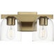 Scoop LED 13.5 inch Natural Aged Brass Bath Vanity Wall Light in Clear