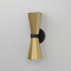 Rizzo 2 Light 5 inch Black and Antique Brass Wall Sconce Wall Light