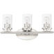Corona 3 Light 19.25 inch Satin Nickel Bath Vanity Wall Light in Clear