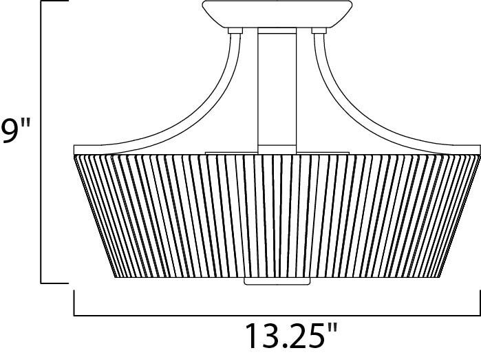 Finesse 3 Light 13 inch Satin Nickel Semi Flush Mount Ceiling Light