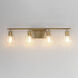 Geode 4 Light 31.25 inch Natural Aged Brass Bath Vanity Wall Light