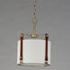 Sausalito 1 Light 11.5 inch Weathered Zinc and Brown Suede Single Pendant Ceiling Light