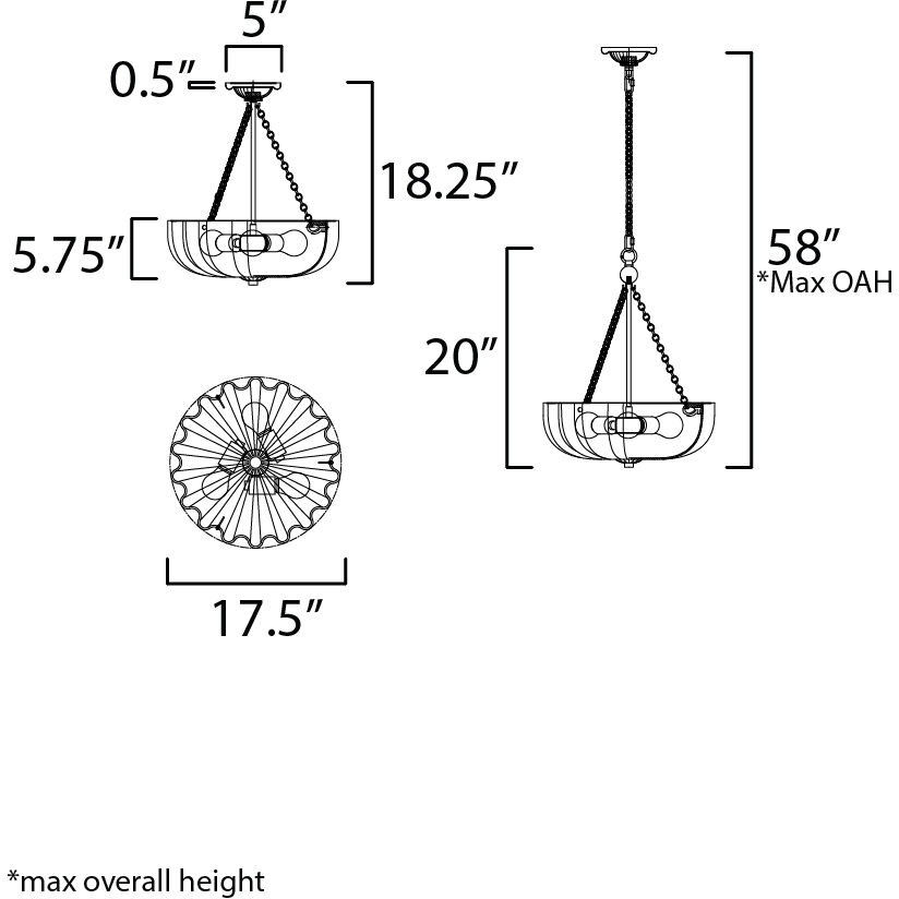 Bundt 3 Light 17.75 inch White and Natural Aged Brass Semi-Flush Mount Ceiling Light